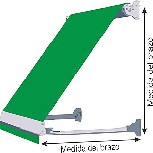 TELETOLDO Juego de Brazos a Pared para toldo Punto Recto (Blanco, 120)