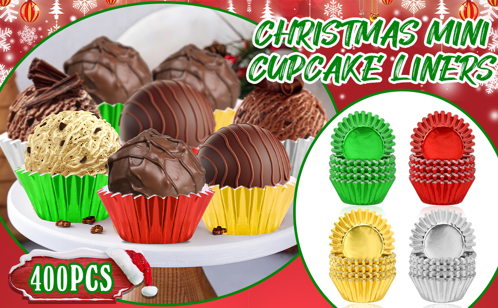 AUGSUN 400pcs Christmas Mini Foil