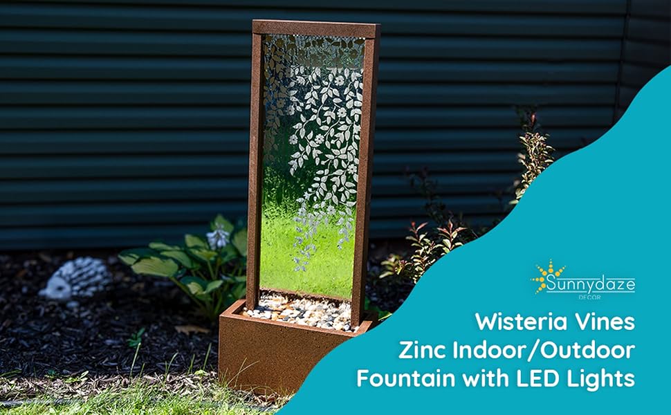 水連の庭 Amazon.com: Sunnydaze Wisteria Vines Outdoor Water Fountain