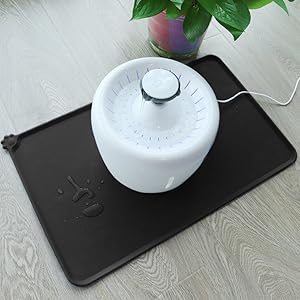 cat food mat with fountain