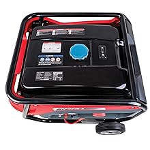 Generatore a benzina portatile da 7 kW con ruote e grande serbatoio da 25 l.