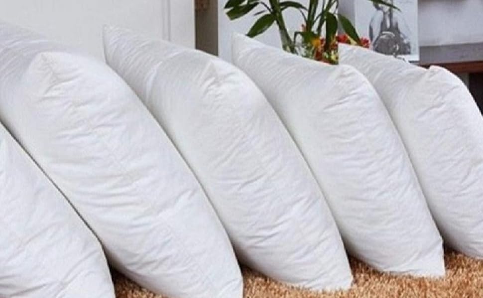 Buy SWHF Ultra Soft Poly Siliconised Fibre Solid White Cushion Vaccum