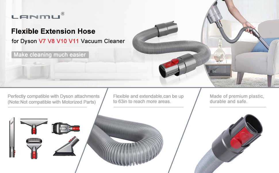 LANMU Flexible Extension Hose Compatible with Dyson V11 V10 V8 V7