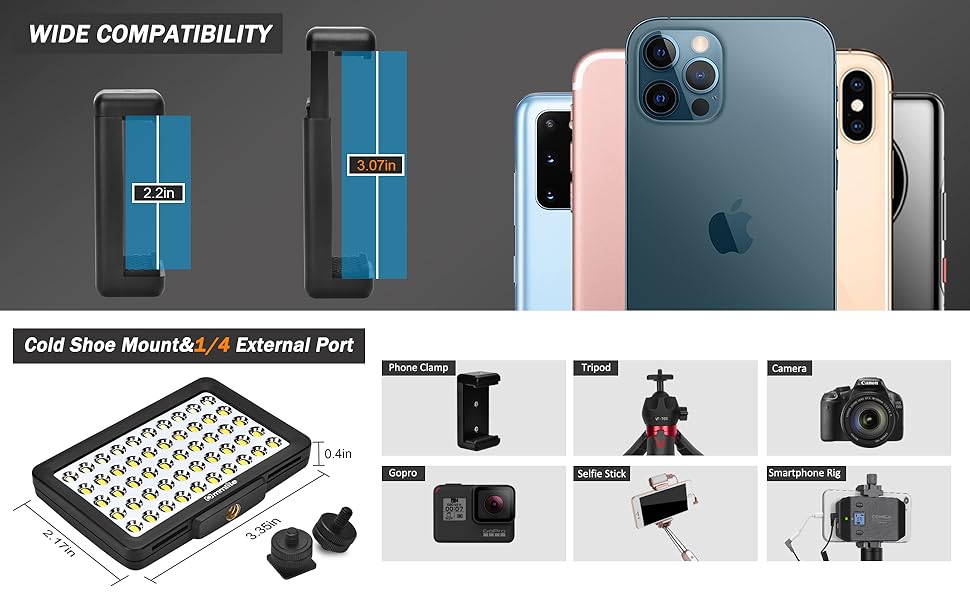 Shooting lighting Vlog Video Light canon nikon sony camera light led light with tropod mount mic 