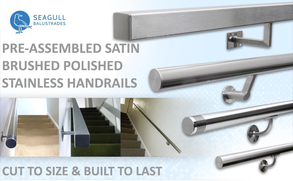 Seagull Balustrades Square Stainless Steel Handrails for Stairs