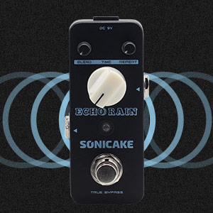 SONICAKE Echo Rain Analog-Style Hybrid Digital Delay Guitar Effects Pedal