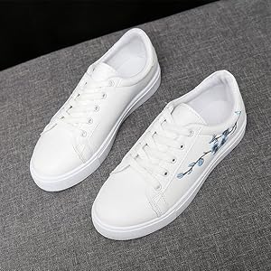 Amazon | [xiaofeixia] （ショッフェ） レディース 白スニーカー