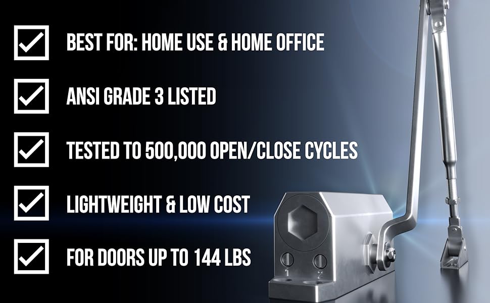 FORTSTRONG Door Closer FS1306 Automatic Adjustable Closers Grade 3