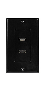 hdmi wall plate double port black