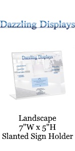 Dazzling Displays Horizontal 7 x 5 Slanted Table Tent Sign Holder