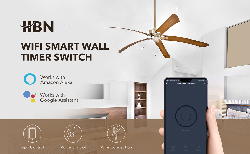 HBN WiFi Smart Wall Timer Switch, Compatible with Alexa and Google