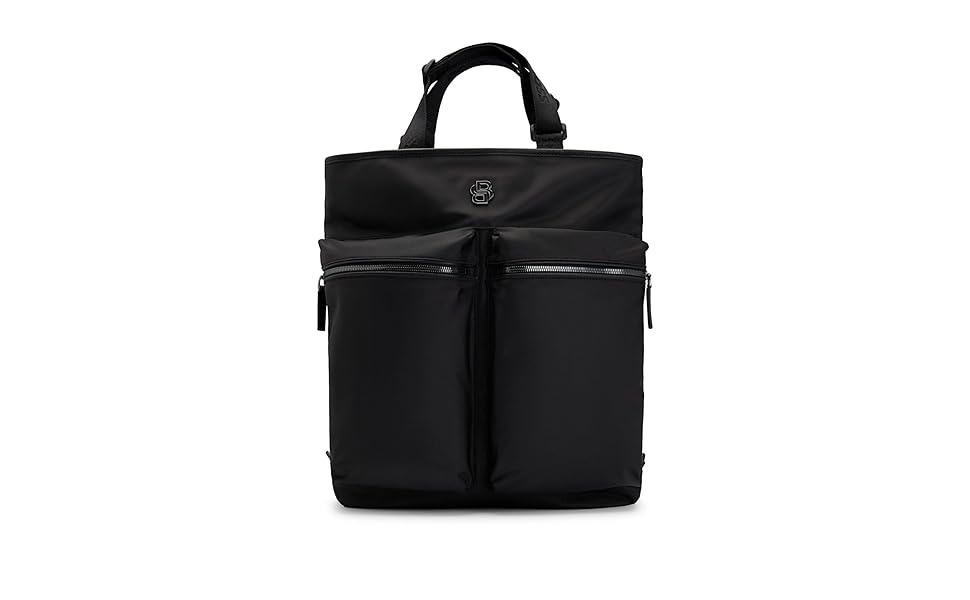 BOSSブラック　レザートートバッグ BOSS黒のレザートートバッグ