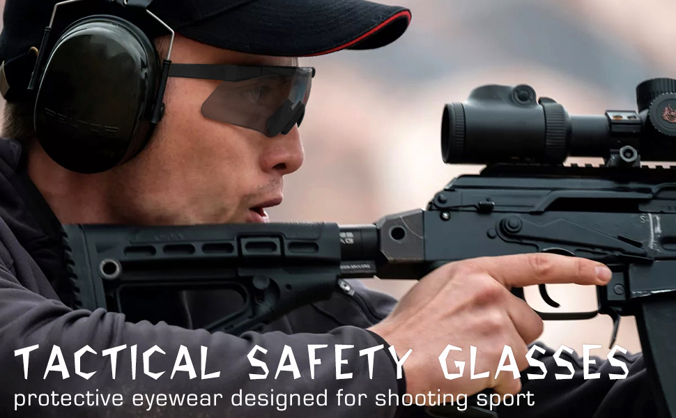 Outdoor Tactical Glasses with 3 Interchangeable Lenses, High Impact Resistance Shooting Glasses