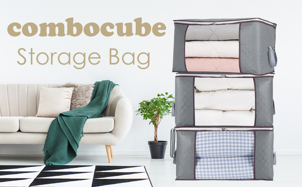 combocube 6Pcs Jumbo Zippered Storage Bag for Closet King