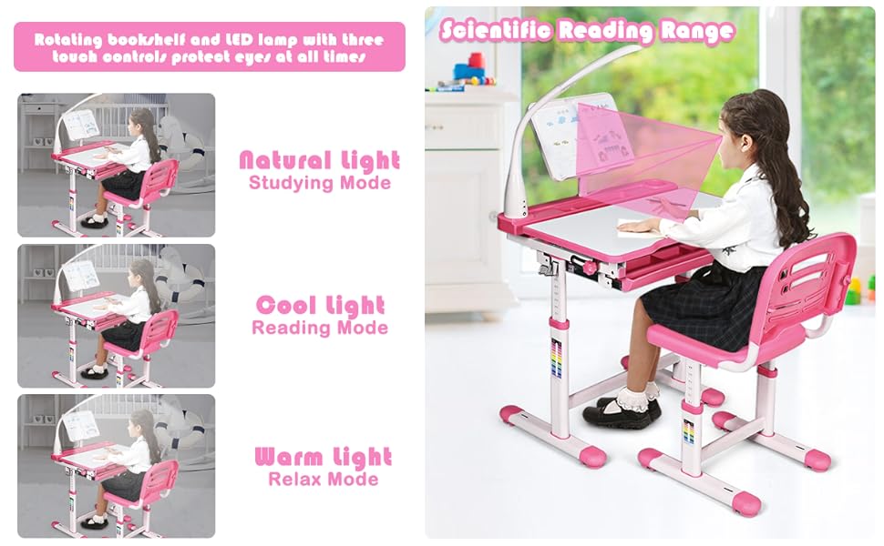 Costway kids folding table chair set study writing desk student children home school new Clearance