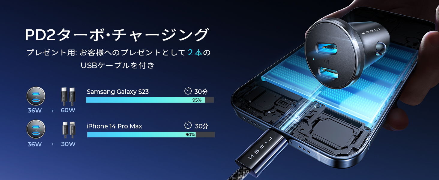 (◜ᴗ◝ )専用 Amazon.co.jp: LISEN シガーソケット usb-c 【72Wデュアルポート