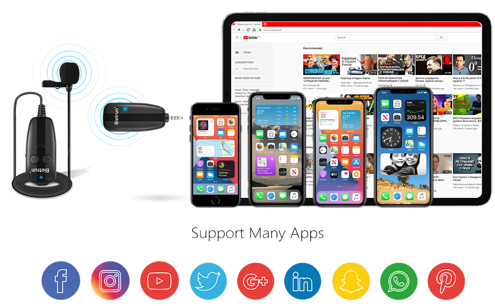 lapel lavalier asmr interview wireless microphone microfono mic for iphone Samsung S8 S10 youtube