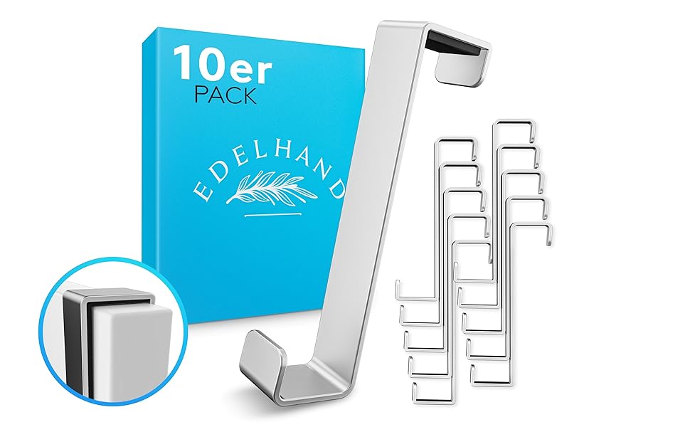EDELHAND © Door Hooks for Hanging Stainless Steel Wardrobe Door Coat Rack Jacket Hook Bar