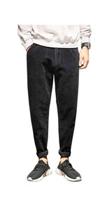 Flygo Mens Wale Stretch Expandable Waist Straight-Fit