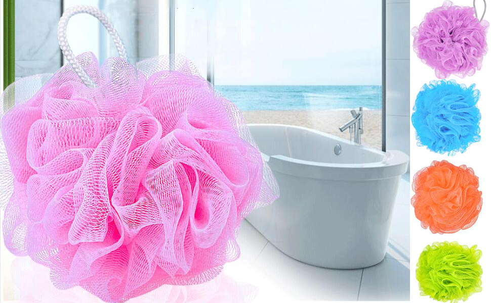 Bath Sponges Shower Sponges 10 Pack Mesh Pouf Scrubbers