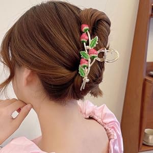 Amazon.co.jp: Gogogmee ストロベリーヘアクリップ 大型属製