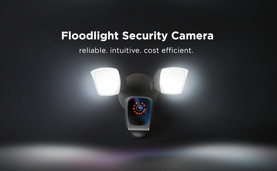 Home Zone Security Floodlight Camera Smart 2.4 GHz Wireless 1080P