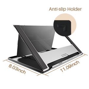 HUION Adjustable Stand Multi-Angle Portable Desk Stand for Drawing Monitor Pen Display for 10-15.6 Inch, Suitable for Kamvas Pro 16/Pro 12/Pro 13 Kamvas 16, Laptop,Tabletop 25 1