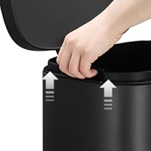 Songmics Poubelle De Cuisine, Poubelle à Pédale De 30L, Seau Interne En Plastique, Couvercle à Charnière, Fermeture Souple, Anti-odeur Et Hygiénique, Noir LTB03BK 13 LTB03BK