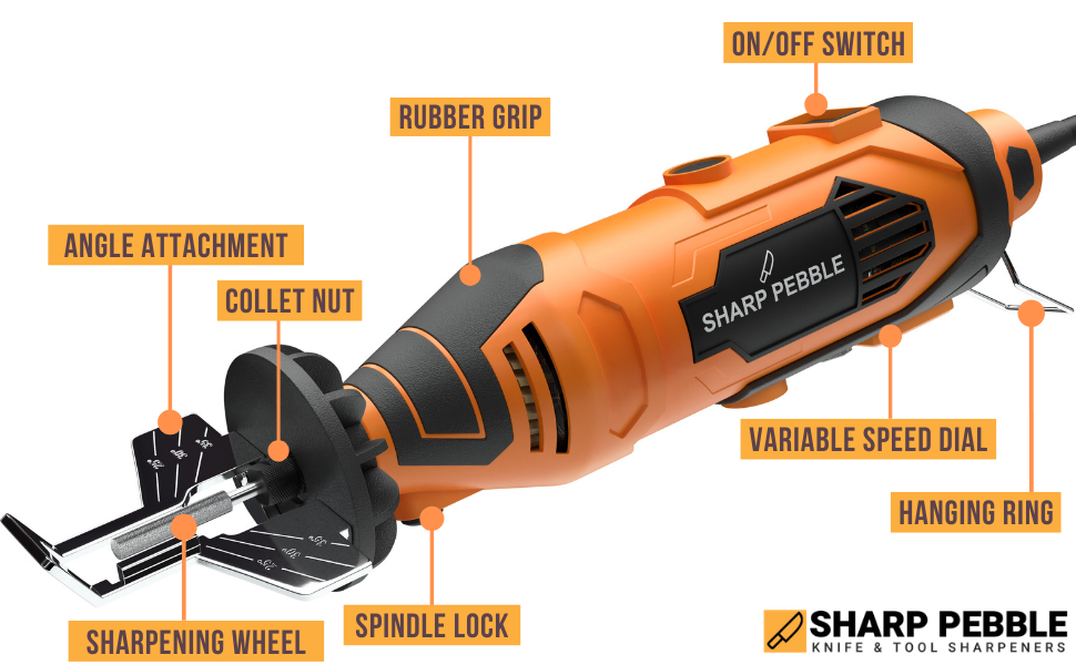 Sharp Pebble Electric Chainsaw Sharpener Kit Comes with