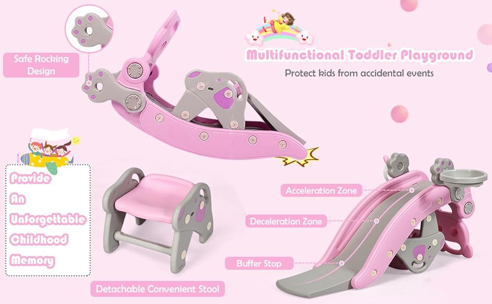 Costzon 4 in 1 Toddler Slide Rocking Toy