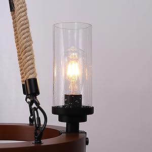 seeded glass shaded chandelier