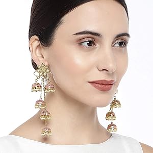 enamel earrings, kundan earrings, meenakari earring