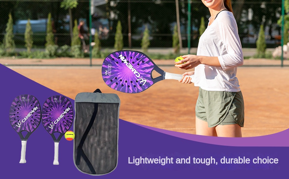 Amazon | ビーチテニスラケット2本セット、持ち運び便利な収納