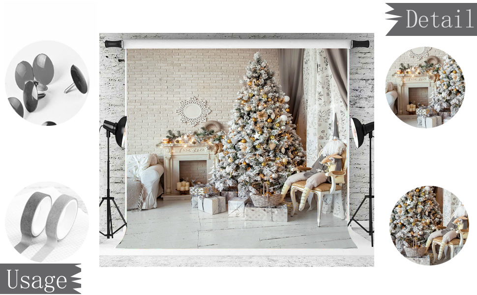 WOLADA 10x10ft Christmas Backdrop Vinyl Christmas