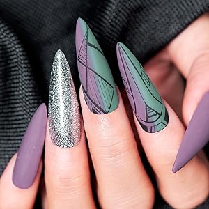 Purple Silver nail polish