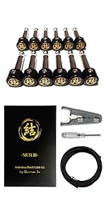 結ソルダーレスケーブル(片面印字)銀色キャップ ニッケルプラグ　6セット Amazon.co.jp: 結【銀色キャップ(片面印字)】 ソルダーレス