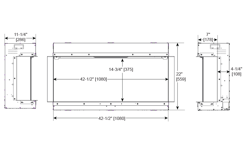 SIMPLIFIRE Scion Trinity 43" Contemporary 3Sided Linear