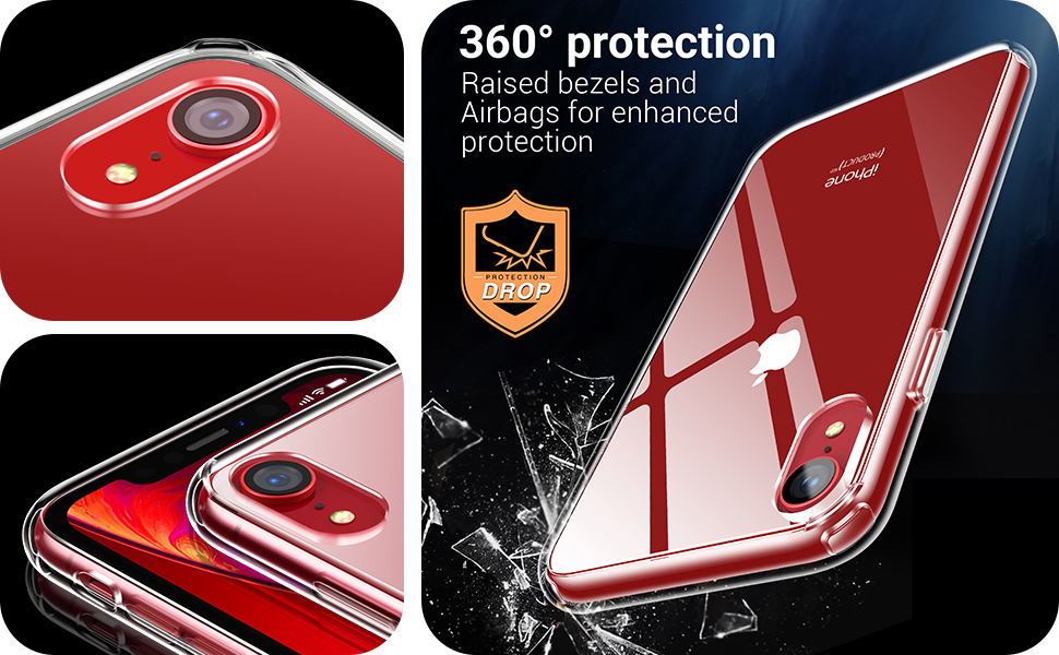 CASEKOO iPhone XR Case, Clear Protective [AntiYellowing] Ultra Hybrid