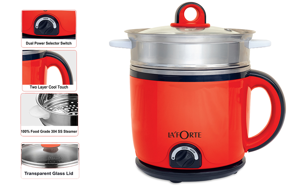 La' Forte 304 Stainless Steel Multi Cooking Pot Egg Boiling, Steamer
