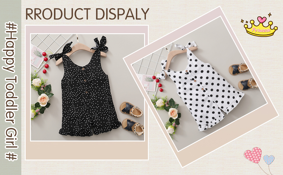 Toddler girl clothes baby girl outfit kid halter romper gift  clothing