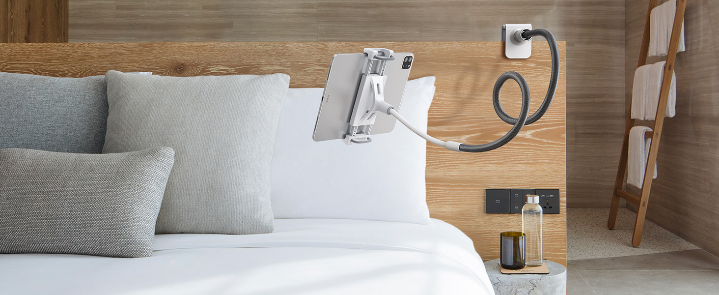 Lamicall Gooseneck Tablet Holder, Tablet Mount Flexible Arm Clip Tablet Stand for