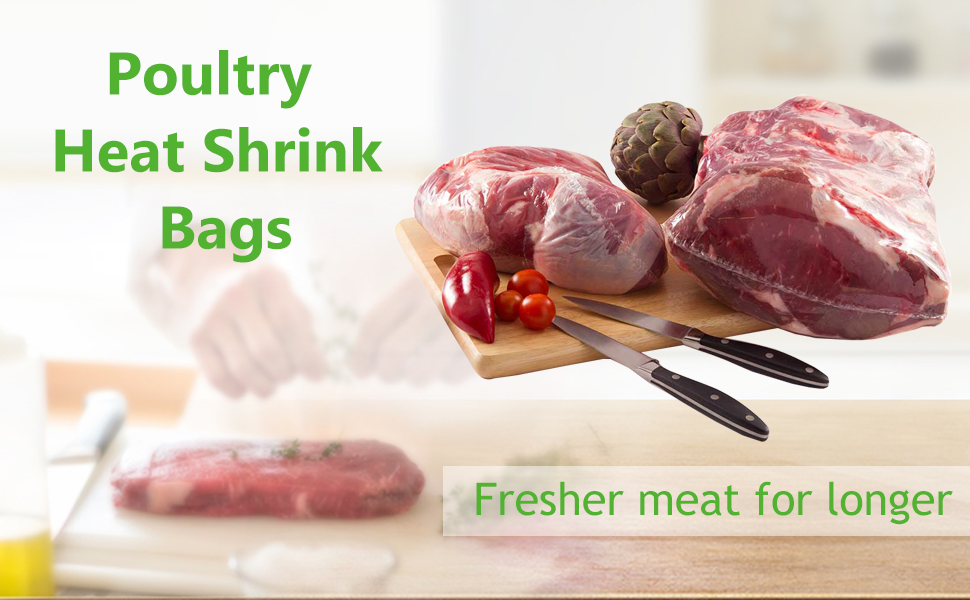 Morepack Poultry Shrink Bags,100Pcs 13x18 Chicken Bags Heat