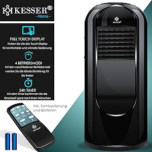 KESSER® Klimaanlage Mobil Schwarz - Kühlen, Luftentfeuchten, Lüften, Ventilator 9000 BTU/h, Klima, Fernbedienung und Tim D0e114cb 54e4 49e0 9b1b D32ace4490db. CR0,0,3000,3000 PT0 SX300 V1