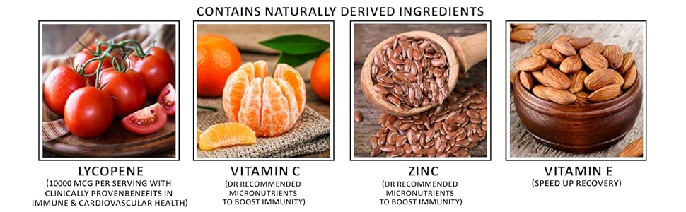Vit C, Vitamin C, Zinc, Lycopene, Vit E, Vitamin E