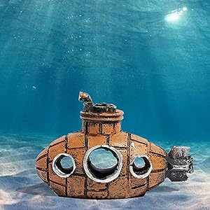 Amazon.co.jp: SURD アクアリウム 水槽 オブジェ 難破船 潜水艦