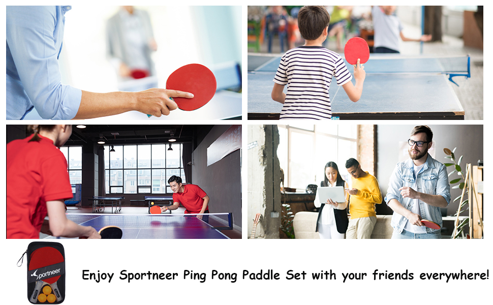 Sportneer Ping Pong Paddles Set, Table Tennis Paddle, 2