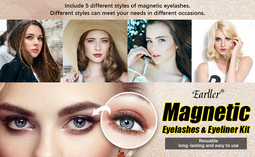 Magnetic Eyelashes Kit Magnetic Eyeliner With Magnetic Eyelashes 