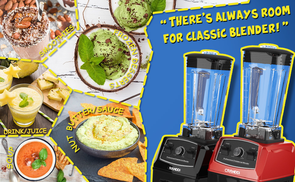 CRANDDI Blender, 1500 Watt Professional Commercial Blenders for Smoothies with 70oz/2L Pitcher