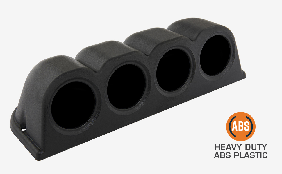 GlowShift Universal Black Quad Gauge Console Dashboard Pod Fits Any