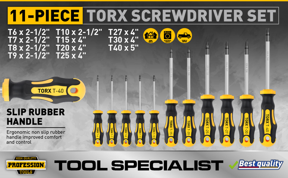 Amartisan 12Piece Torx Screwdrivers Set, Torx Driver